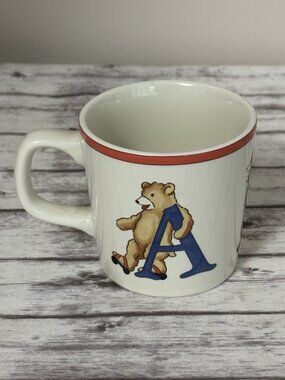 TIFFANY & CO Alphabet Bears 3" Vintage Ceramic Mug - Cute Child's Cup